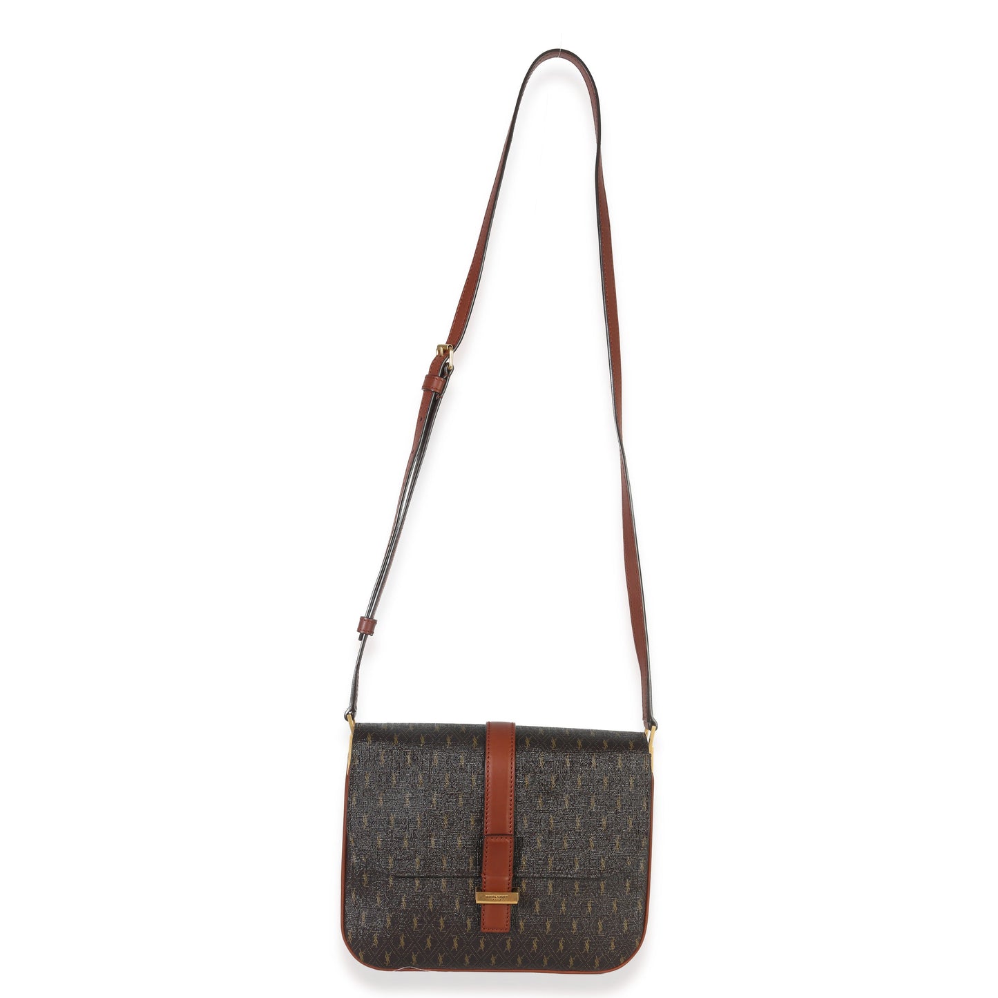 Saint Laurent Brown Canvas Le Monogramme Small Sac Besace Shoulder Bag