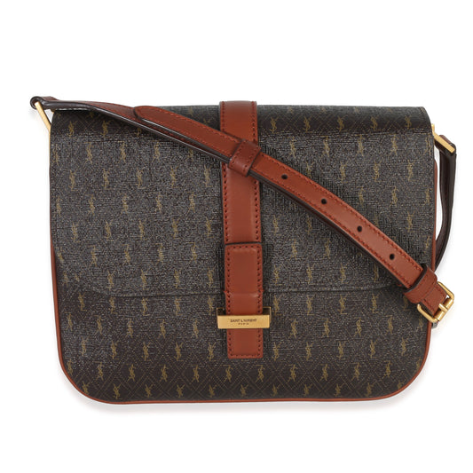 Saint Laurent Brown Canvas Le Monogramme Small Sac Besace Shoulder Bag