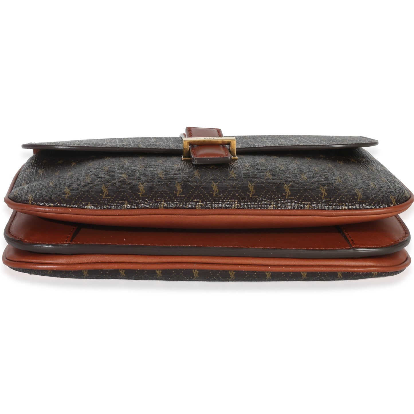 Saint Laurent Brown Canvas Le Monogramme Small Sac Besace Shoulder Bag