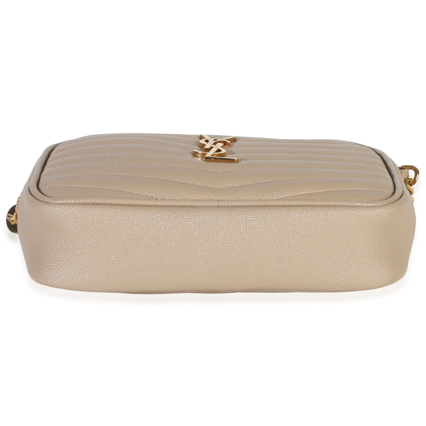 Saint Laurent Beige Grain De Poudre Matelasse Mini Lou Camera Bag