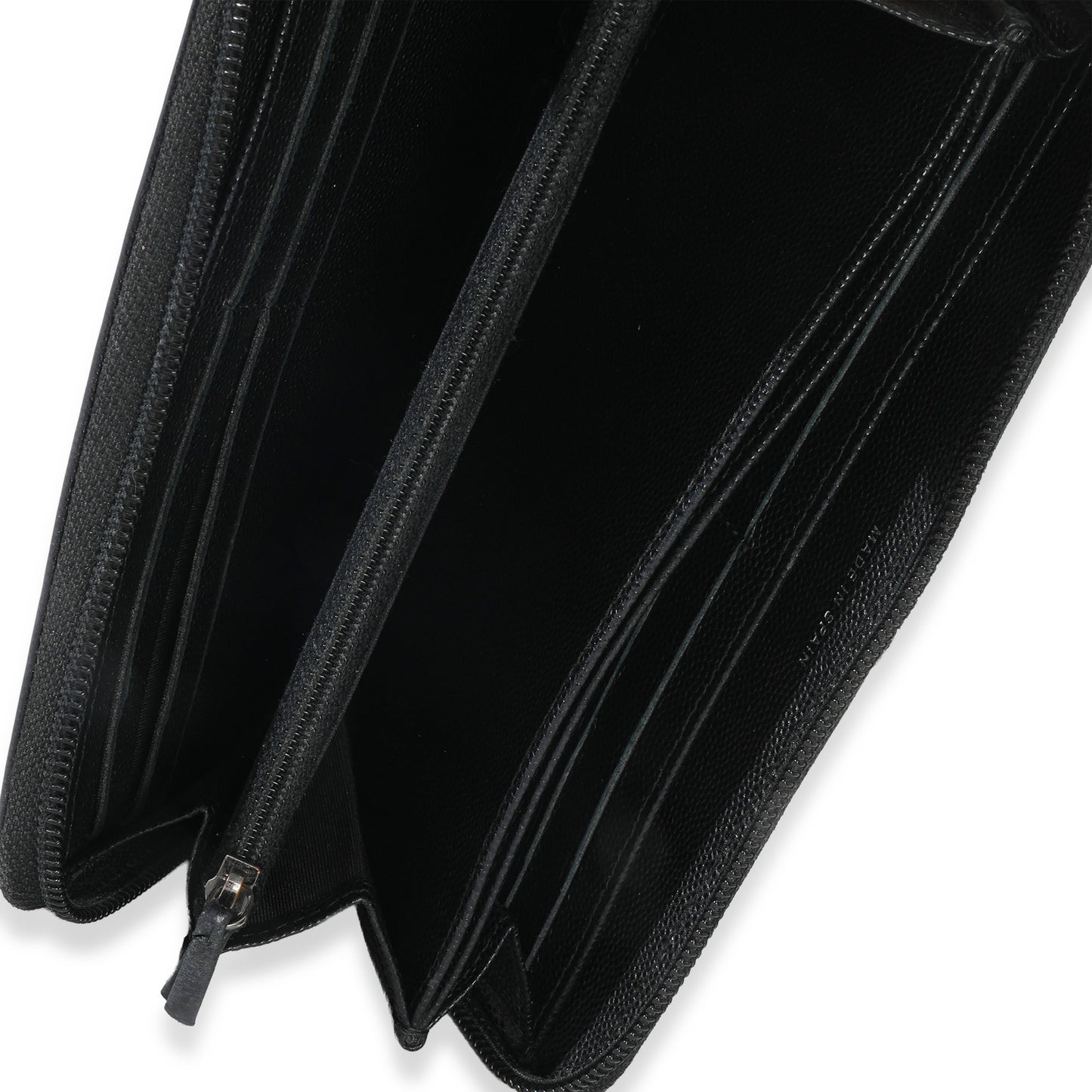 Chanel Black Quilted Caviar Zip Around Boy Long Wallet