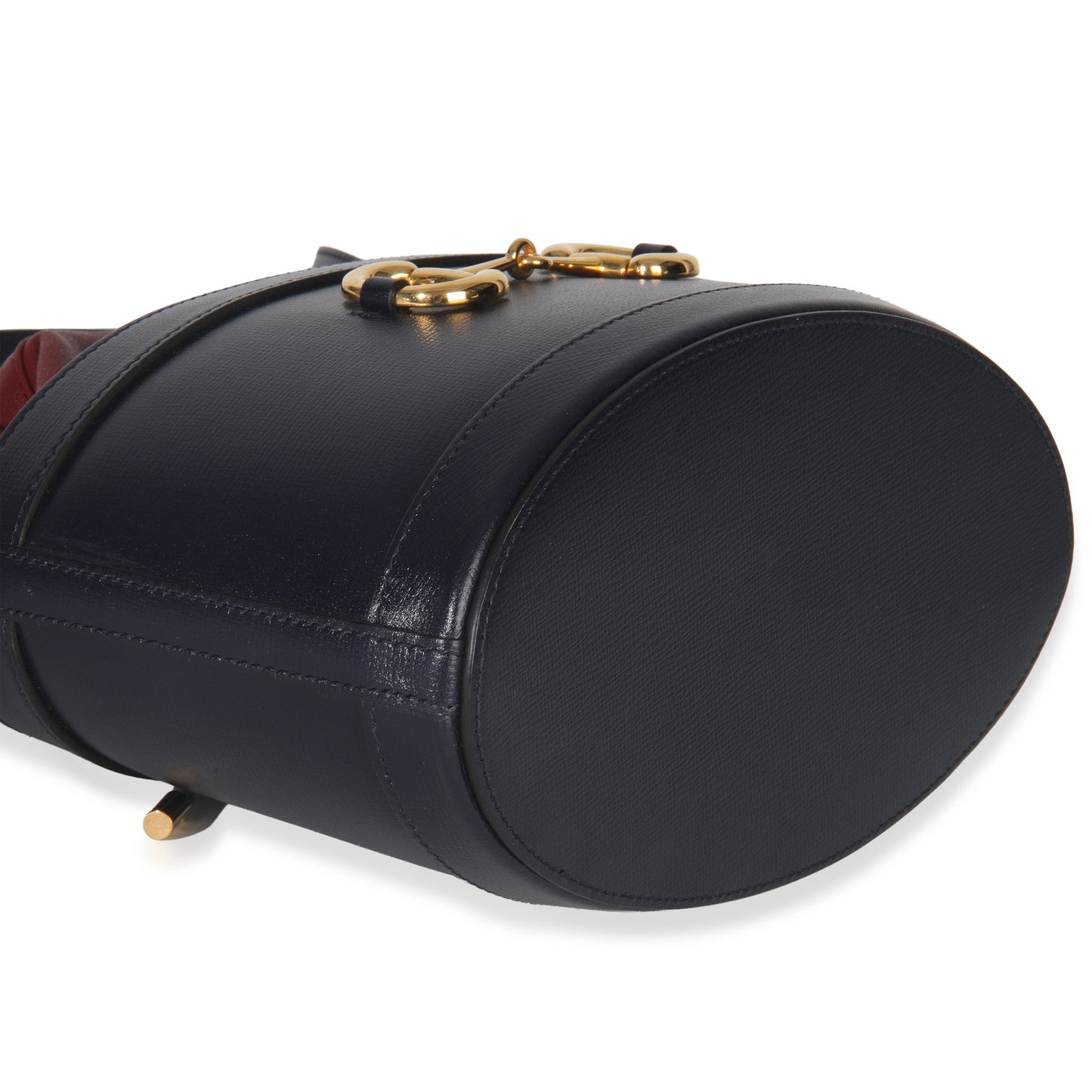Gucci Red Navy Calfskin Horsebit 1955 Drawstring Bucket Bag