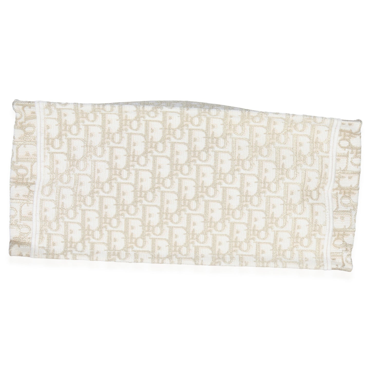 Dior White Gold Tone Oblique Embroidery Medium Book Tote