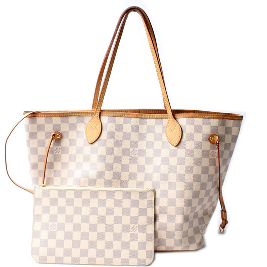 Louis Vuitton Neverfull W/Wallet MM Damier Azur