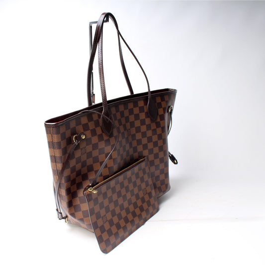 Louis Vuitton Neverfull W/Wallet MM Damier Ebene