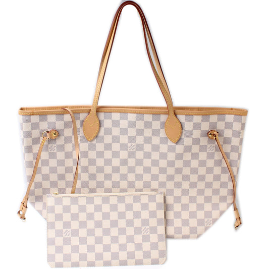 Louis Vuitton Neverfull With Wallet MM Damier Azur