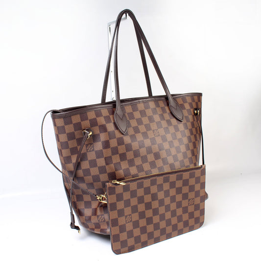 Louis Vuitton Neverfull MM With Wallet Damier Ebene