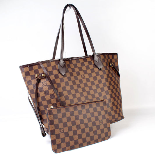 Louis Vuitton Neverfull MM W/Wallet Damier Ebene
