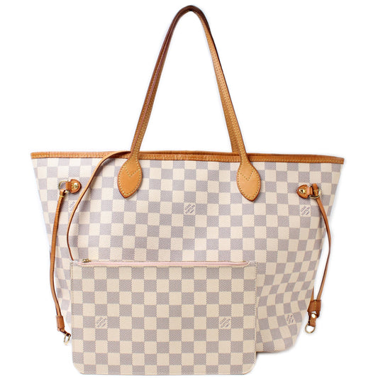 Louis Vuitton Neverfull MM W/Wallet Damier Azur