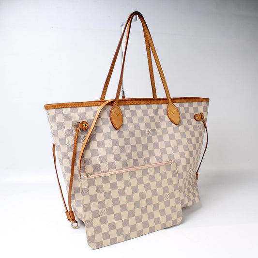 Louis Vuitton Neverfull MM W/Wallet Damier Azur