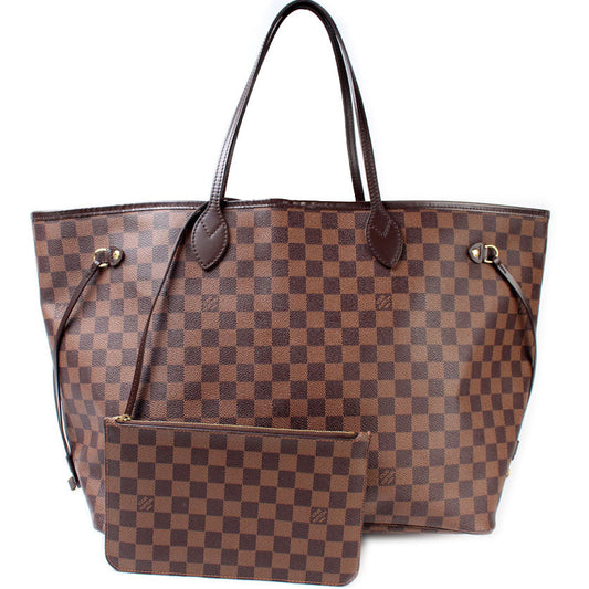 Louis Vuitton Neverfull GM W/ Pochette Damier Ebene