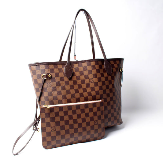 Louis Vuitton Neverfull MM W/ Wallet Damier Ebene
