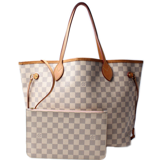 Louis Vuitton Neverfull MM W/Wallet Damier Azur