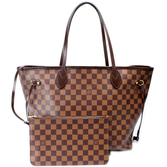 Louis Vuitton Neverfull MM W/ Wallet Damier Ebene