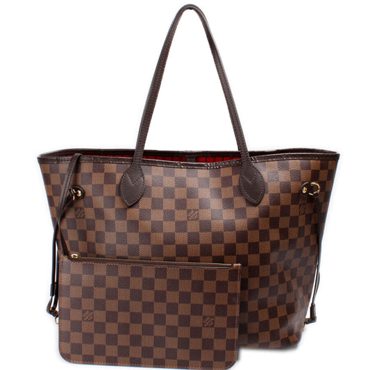 Louis Vuitton Neverfull MM W/ Wallet Damier Ebene