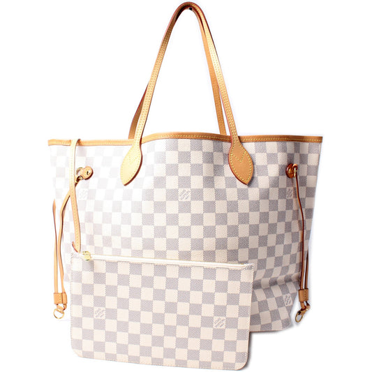 Louis Vuitton Neverfull MM W/ Wallet Damier Azur
