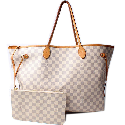 Louis Vuitton Neverfull GM W/ Wallet Damier Azur