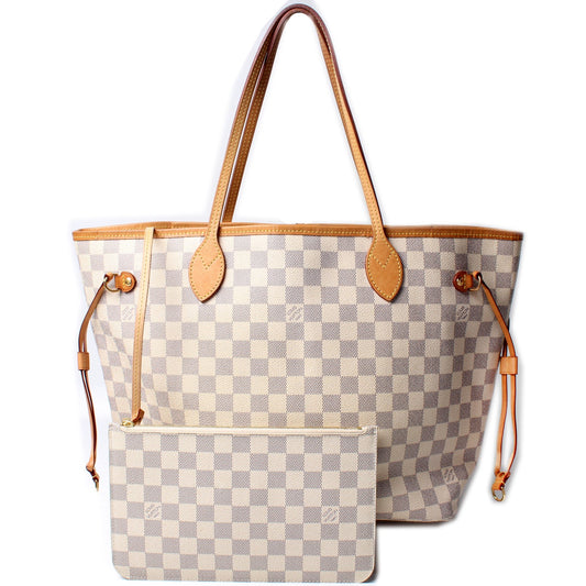 Louis Vuitton Neverfull MM W/ Wallet Damier Azur
