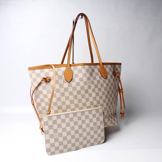 Louis Vuitton Neverfull MM W/ Wallet Damier Azur
