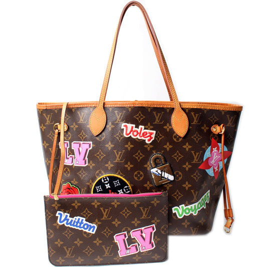 Louis Vuitton Neverfull MM Patches with Wallet