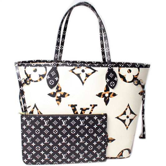 Louis Vuitton Neverfull MM W/ Pochette Giant Jungle