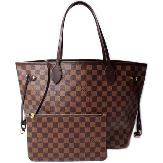 Louis Vuitton Neverfull MM W/Wallet Damier Ebene