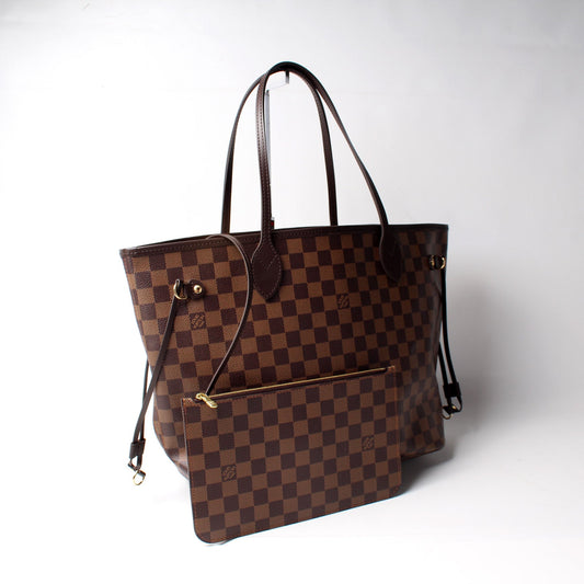Louis Vuitton Neverfull MM W/Wallet Damier Ebene