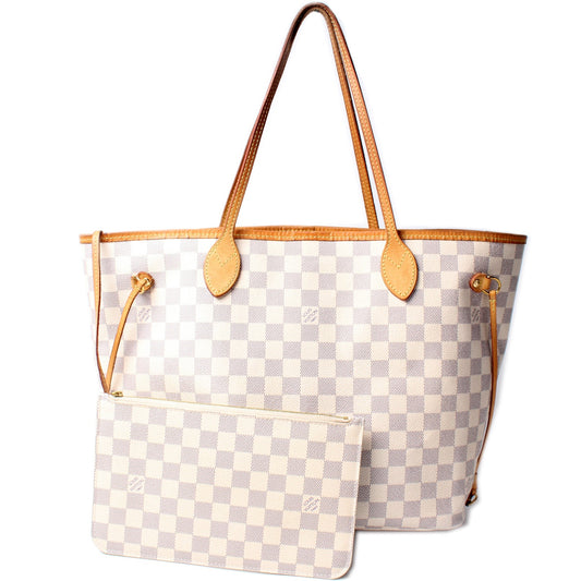 Louis Vuitton Neverfull MM W/Wallet Damier Azur