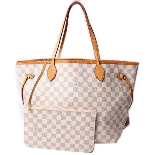 Louis Vuitton Neverfull MM W/Wallet Damier Azur