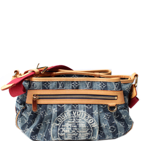 Louis Vuitton Denim Raye Porte Epaule MM