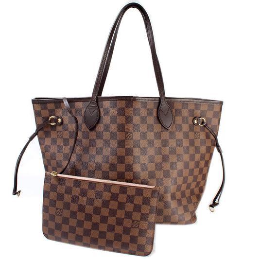 Louis Vuitton Neverfull w/Wallet MM Damier Ebene