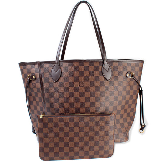 Louis Vuitton Neverfull With Wallet MM Damier Ebene