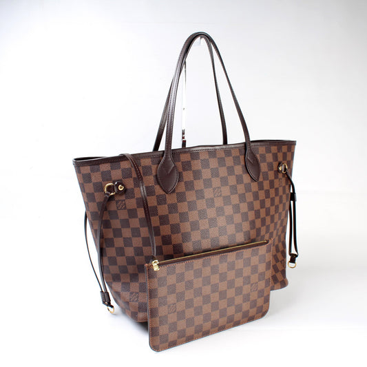 Louis Vuitton Neverfull With Wallet MM Damier Ebene