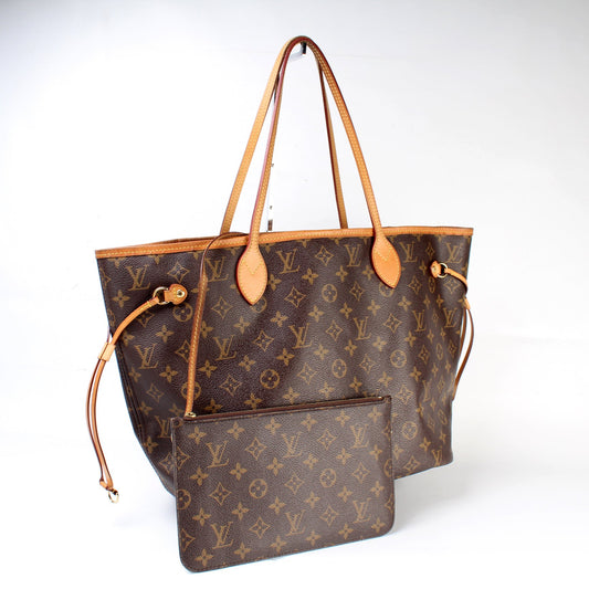 Louis Vuitton Neverfull w/Wallet MM Monogram