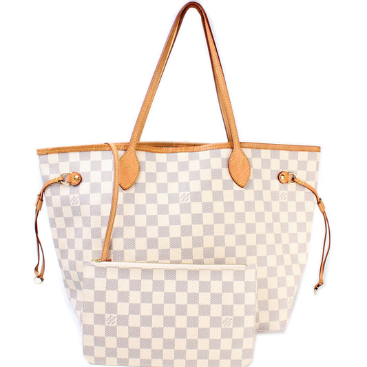 Louis Vuitton Neverfull MM W/Wallet Damier Azur