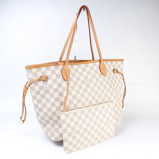 Louis Vuitton Neverfull MM W/Wallet Damier Azur