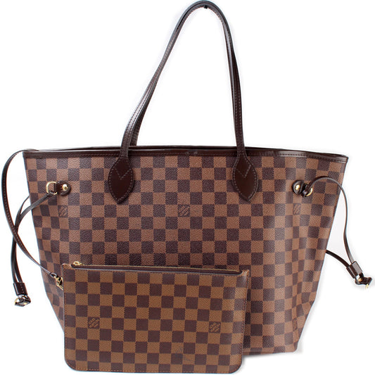 Louis Vuitton Neverfull With Wallet MM Damier Ebene