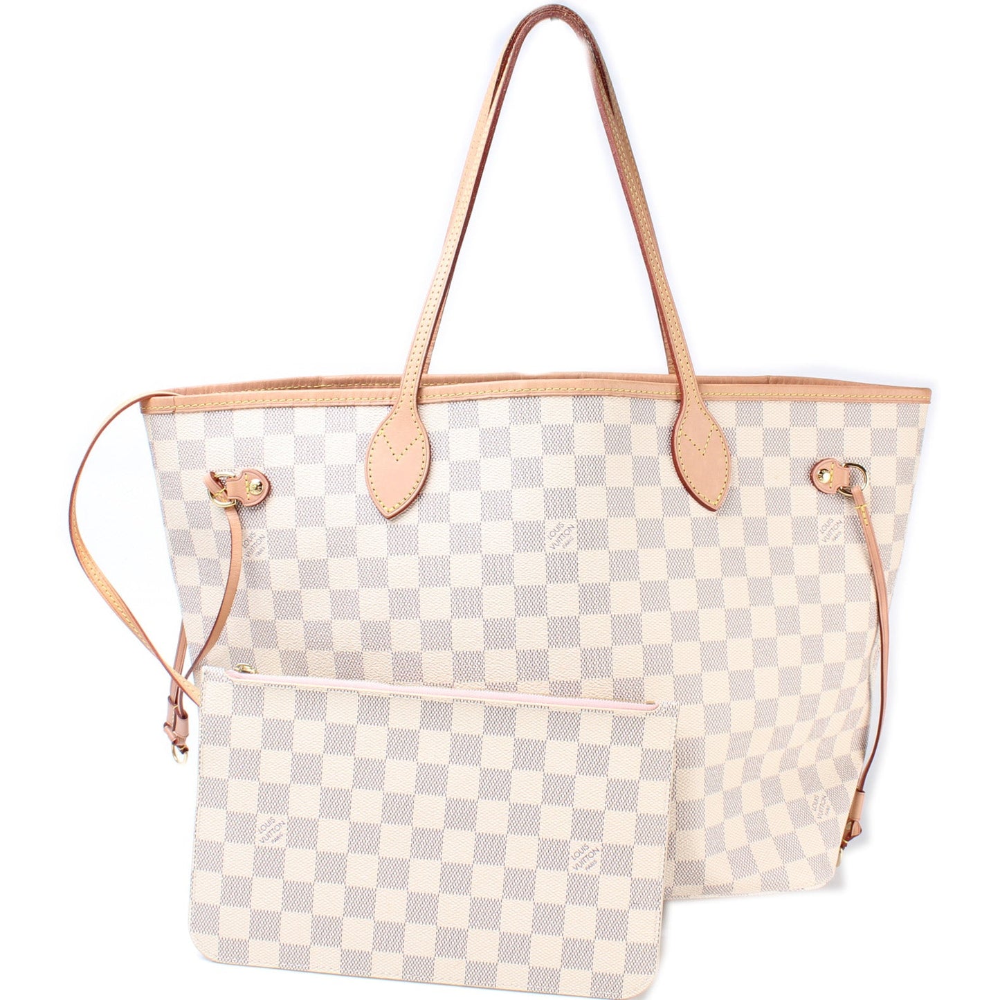 Louis Vuitton Neverfull w/Wallet MM Damier Azur