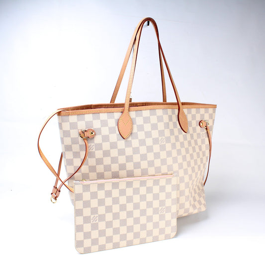 Louis Vuitton Neverfull w/Wallet MM Damier Azur