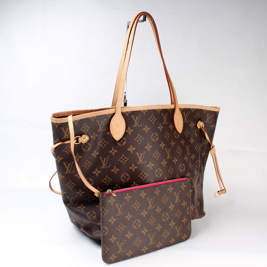 Louis Vuitton Neverfull w/Wallet MM Monogram