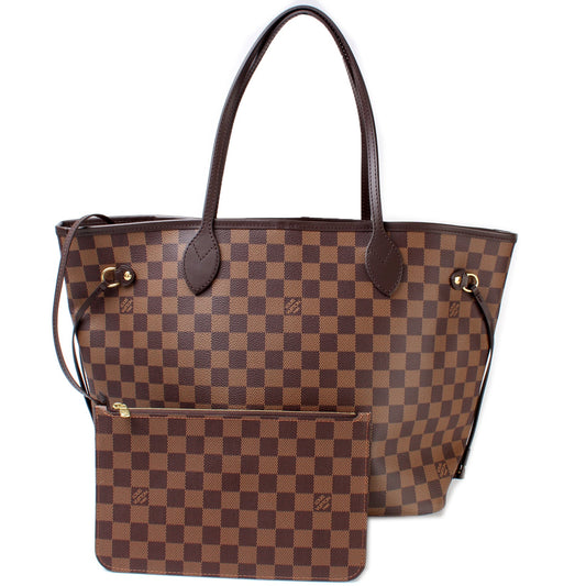 Louis Vuitton Neverfull w/Wallet MM Damier Ebene
