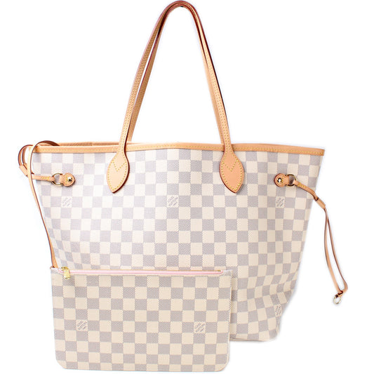 Louis Vuitton Neverfull With Wallet MM Damier Azur