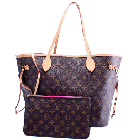 Louis Vuitton Neverfull w/Wallet MM Monogram