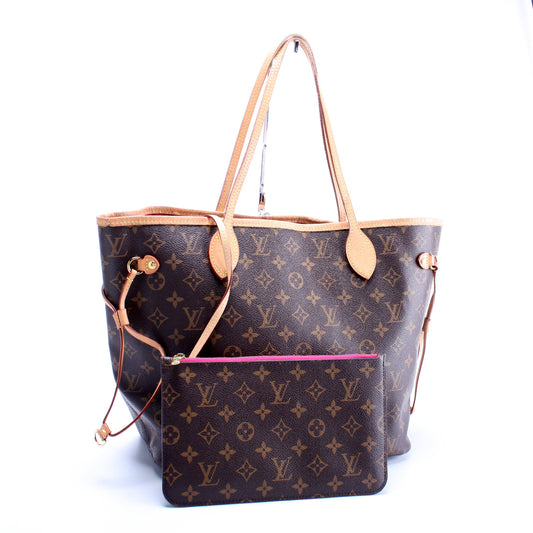 Louis Vuitton Neverfull w/Wallet MM Monogram