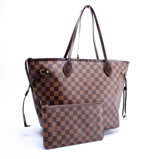 Louis Vuitton Neverfull W/Wallet MM Damier Ebene