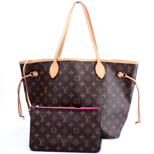 Louis Vuitton Neverfull W/Wallet MM Monogram
