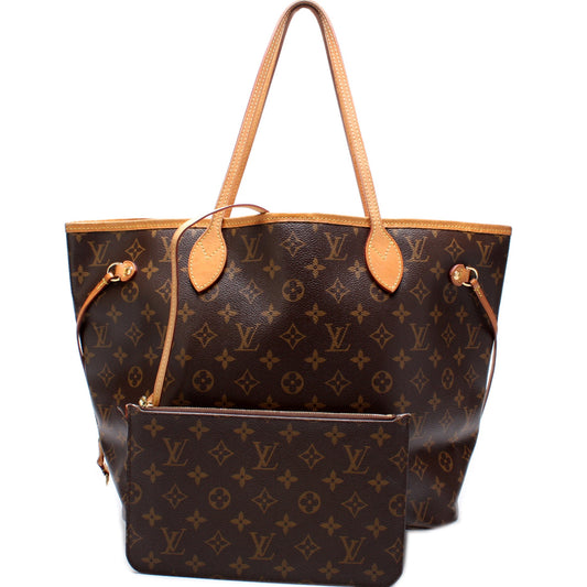 Louis Vuitton Neverfull W/Wallet MM Monogram