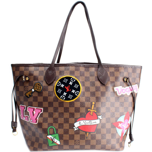 Louis Vuitton Neverfull MM Patches Damier Ebene