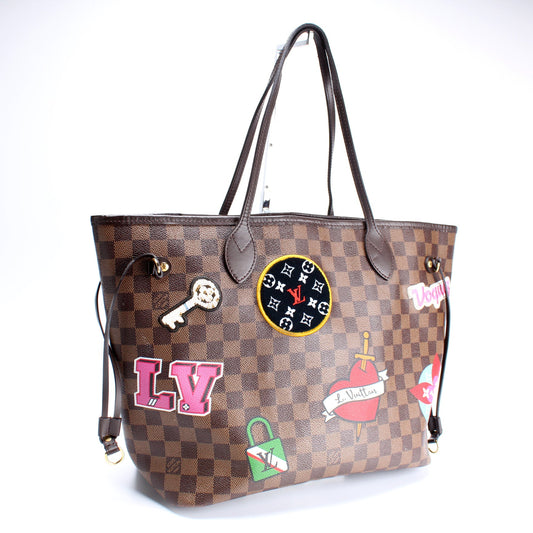 Louis Vuitton Neverfull MM Patches Damier Ebene