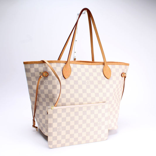 Louis Vuitton Neverfull W/ Wallet MM Damier Azur